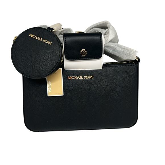 Michael kors Black Jet Set Saffiano Leather Crossbody Bag Case Apple Airpods Pro - Picture 5 of 8